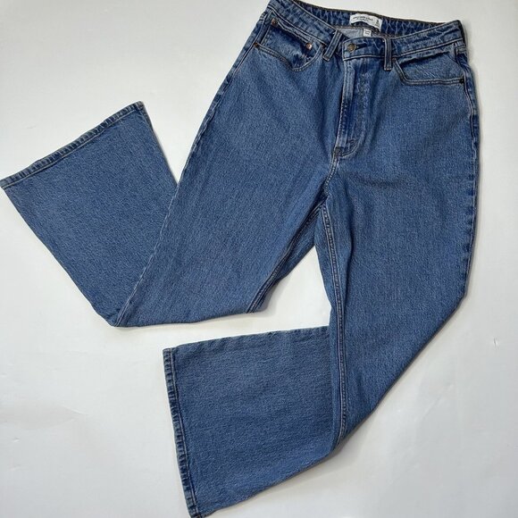 Abercrombie & Fitch Jeans Womens 30 Vintage Super Flare High Rise Stretch Denim - Picture 1 of 10